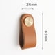 thumbnail image 4 of 6 pomos de cuero estilo retro color caqui para cajones de muebles de cocina o tocador. marrón, 4 of 4