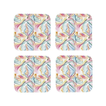 

Tideii Abstract Marble Texture for Leather Coasters 4 Pieces Anti-fouling and Anti-scalding Decorative Coasters Suitable for Restaurants Kitchens Coffee Shops-Square