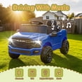 thumbnail image 6 of Xuanlur 12V Licensed Dodge RAM 3500 Ride on Toy for Kids, Toddler Ride on Truck with Remote Control, 2WD, Rear Shock Suspension, LED, Electric Car for Kids with Bluetooth, 3 Point Safety Belt (Bule), 6 of 8