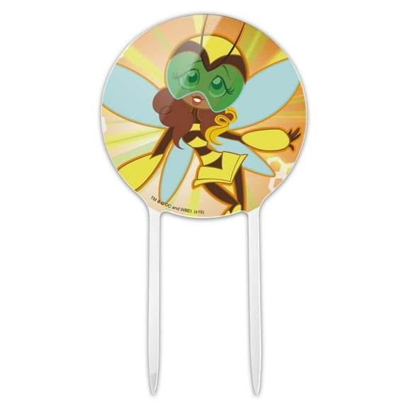 Acrylic DC Super Hero Girls Bumblebee Cake Topper Party Decoration for Wedding Anniversary Birthday Graduation