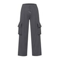 thumbnail image 5 of Gyexs Womens Hiking Pants Business Casual Office Work Pants Baggy Cotton Joggers Fall Womens Clothes, Dark Gray, Size XXL, 5 of 7