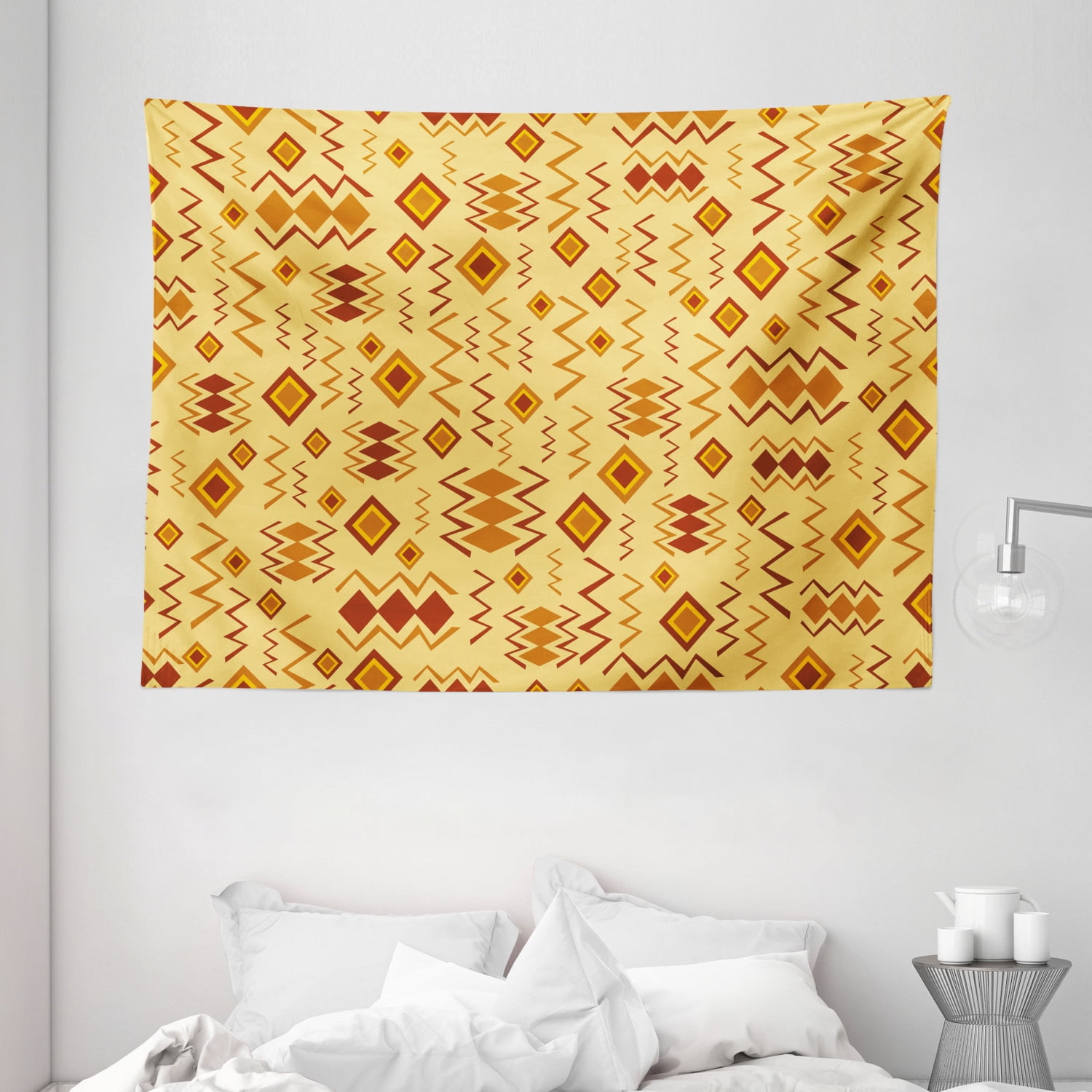 Tribal Tapestry, African Art with Ethnic Quirky Forms Abstract Cultural