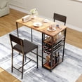 thumbnail image 4 of Ourlova Dining Table Set for 2 with Upholstered Chairs Open Storage Shelves Built-in Cup Holder and Wine Rack Modern Industrial Design Perfect for Small Kitchens Apartments or Breakfast Nooks, 4 of 7