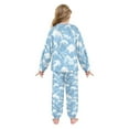 thumbnail image 3 of Fluffy Pajamas Set Fuzzy Winter Warm Pj Sets Pullover Tops and Long Pants Light Blue Waves Pattern X-Small, 3 of 8