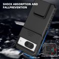 thumbnail image 4 of for Google Pixel 8 Phone Case with Tempered Glass Screen Protector Slide Camera Lens Kickstand Military-Grade Bumpers  Shockproof Protective Cover for Women Men Girls Black, 4 of 14