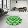 thumbnail image 4 of Ahgly Company Machine Washable Indoor Round Transitional Green Area Rugs, 4' Round, 4 of 7
