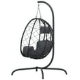 thumbnail image 3 of vidaXL Chaise Suspendue en Forme d'Œuf avec Coussin Anthracite en Rotin Poly et Acier, 3 of 5