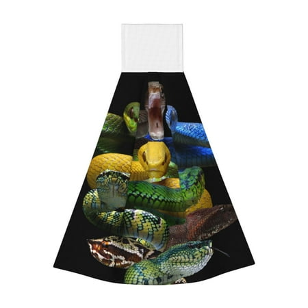 

Lukts Colorful Viper Snake for Coral Fleece Velcro Towel Suitable for Bathroom Kitchen Hanging Absorbent Towel Household Items