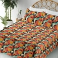 thumbnail image 3 of Ambesonne Floral Fitted & Flat Sheet with Shams 4 Pcs Set, Pattern of Realistic Flowers, Queen, Marigold Ivory and Aqua, 3 of 5