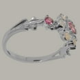 thumbnail image 3 of LBG British Made 10k White Gold Natural Pink Tourmaline & Opal Womens Promise Ring - 33 size options - Size 7, 3 of 7
