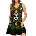 thumbnail image 5 of Under $10! Xqxayjr Mardi Gras Sundresses with Pockets for Women Carnival Parade Party Knee Length Summer Casual Cute Holiday Dress Flowy Swing Sleeveless Midi Tank Wedding Guest Dresses, 5 of 5
