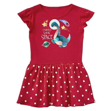 

Inktastic I Need Some Space Dinosaur Astronaut with Stars and Planet Gift Toddler Girl Dress