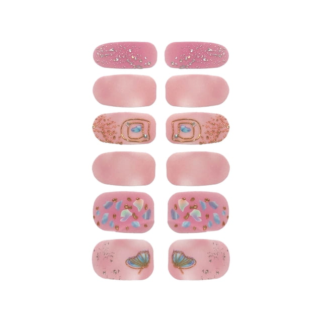 Pegatinas de uñas del dedo del pie Envolturas de uñas completo auto esmalte Pegatinas Flores Estrella Glitter Tiras de uñas Calcomanía Pegatinas para Mujeres Kits con lima de uñas