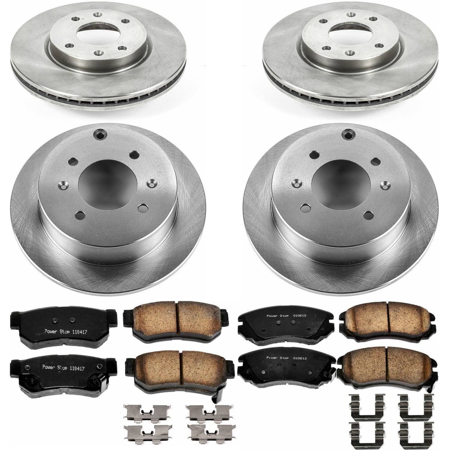 PowerStop Front and Rear Stock Replacement Brake Pad and Rotor Kit Fits: HYUNDAI KIA Select Models KOE4445