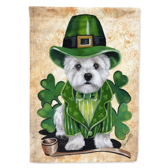 Westie St Patrick's Day Leprechaun Garden Flag