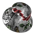 thumbnail image 3 of Kll Skulls Roses Bucket Hat For Women Men Packable Travel Beach Sun Hat Outdoor Rave Accessories Reflective Fisherman Cap, 3 of 9