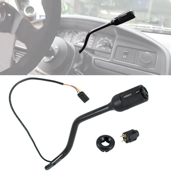 Transmission Gear Shifter Lever Set with Overdrive Shift Button & Cap For Ford Bronco F-150 F-250 F-350 F53 F59 1992-1997 F4TZ-7210-B F4TZ7210B F2TZ-7210-F