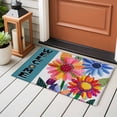 thumbnail image 4 of Entryway Rug 2'x3', Spring Daisy Small Rug for Kitchen Bathroom Door Mat Indoor Entrance, Turquoise Modern Abstract Art Dots Floral Non-Slip Area Rugs Floor Mats Carpet Front Door Rugs, 4 of 8
