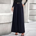 thumbnail image 6 of Dwellite Womens Wide Leg Trousers 2026 Elastic High Waisted Dress Pants Pleated Slacks Flowy Business Work Palazzo Pants Dark Blue 2XL, 6 of 7