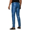 thumbnail image 3 of INSPIRE CHIC Faux Leather Pants for Men's Slim Fit Motorcycle Biker Skinny Trousers 28 Blue, 3 of 5