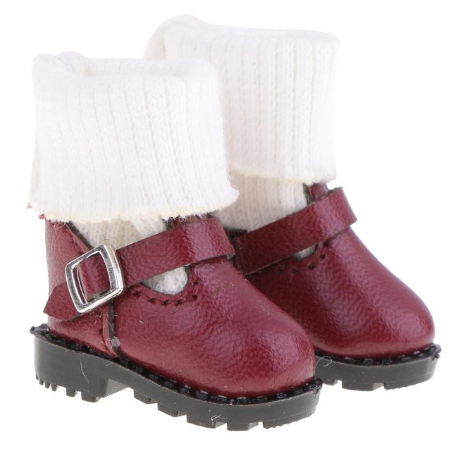 Patines de material cuero Botas Botines Ropa Accesorios Juegos de Bebé '' - Granate, 2.8cm yotijar Zapatos de muñeca