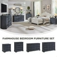 thumbnail image 7 of ACCOHOHO Farmhouse 9 Drawers Dresser, Rustic Wood Dresser Chest of Drawers for Bedroom, TV Stand with Large Drawers for Living Room, Black, 7 of 7