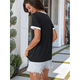 thumbnail image 3 of Camisetas de Corta con Cuello en V para Mujer, Talla XL, Color Negro, 3 of 6