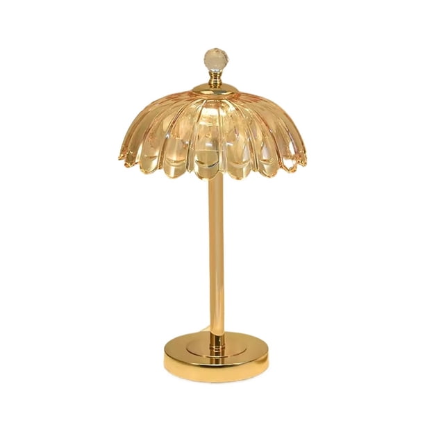 Lámpara de mesa de cristal con Control de botón, lámpara de mesa de cristal con forma de medusa, lámpara de mesa de cristal for dormitorio y estudio