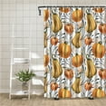 thumbnail image 5 of JOGZMZ Halloween Pumpkin Shower Curtain Waterproof Bathroom Decor with Hooks, 71x35 Inch - Spooky Fall Harvest EVA Liner, 5 of 6
