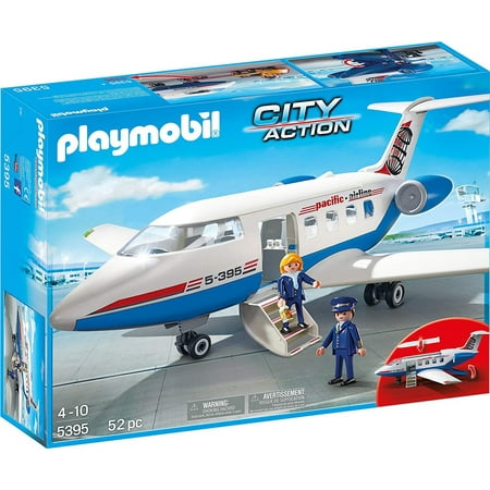 100 Passenger Vehicle - Passenger Plane City Action Building Set Playmobil Airplane Pilot 5395