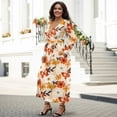 thumbnail image 3 of FKELYI Long Sleeve Maxi Dress for Women V-Neck Soft Casual Dress Flowy Butterfly Floral Print A-Line Dresses with Side Pockets for Party Wedding, M, 3 of 6