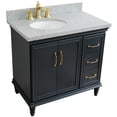 thumbnail image 4 of 37 in. Single Wooden Vanity  Dark Gray Gray Granite Oval Left Door.Left Sink, 4 of 16