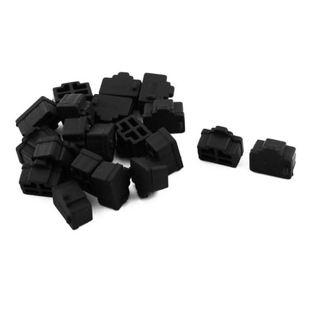 Silicone PC Ethernet Hub Port RJ45 Anti Dust Cover Cap Protector Black 20 Pcs