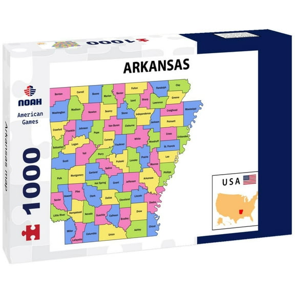 Noah Jigsaw Puzzle Arkansas map 1000 Pieces