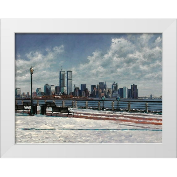 Braithwaite, Bruce 32x25 White Modern Wood Framed Museum Art Print Titled - Lower Manhattan