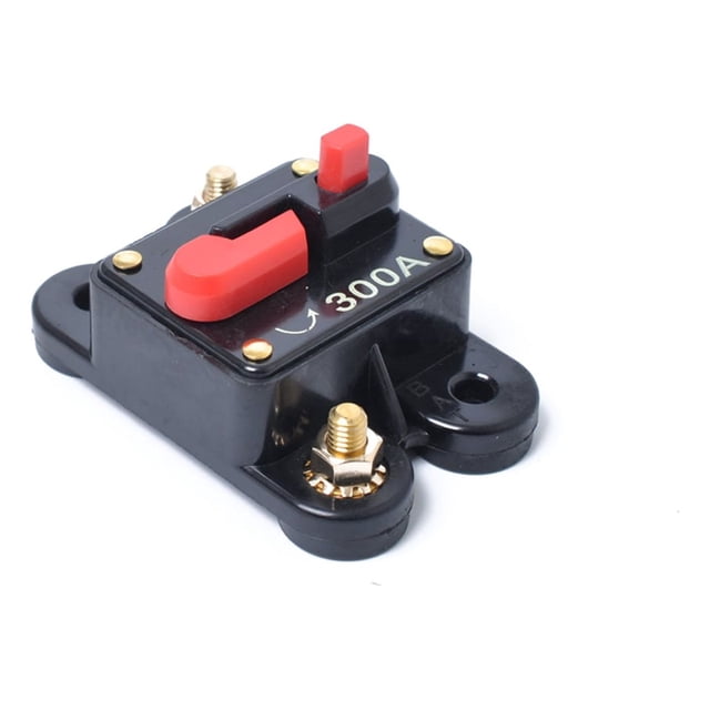 CIMAXIC GFCI Disjoncteur avec Bras de Réinitialisation Manuelle pour Protection de Circuit Alliage Noir 300 Ampères DC 1224V, 3.15"X2.01"X1.57 Pouces