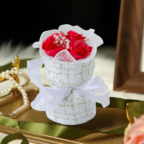 EGNMCR Christmas Decorations, Mini Soap Flower Bouquet Rose Small Valentine's Day Holiday Gifts For Girlfriends And Girlfriends Wedding Souvenir Decoration P lastic d ecoration