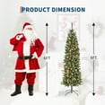 thumbnail image 3 of Rugerasy 6FT Pencil Christmas Tree,Slim Artificial Trees for Xmas Decorations,Artificial Holiday Decoration with Changing LED Light & 477 Tips,Easy Setup,Green, 3 of 9