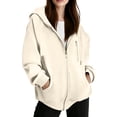 thumbnail image 6 of Ynynloco Women's Fall Zip Up Hoodies Sweatshirts with Pockets Long Sleeve Loose Fit Sweatshirt Trendy Y2K Track Jackets Spring Winter Clothing, 6 of 9
