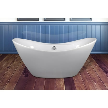 akdy bt0073-tf0021 67-inch europe style white acrylic free standing