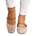 thumbnail image 7 of CHWshoes Women's Floral Lace Ballet Flats Mesh Sheer Square Toe Elegant Flat Shoes Yellow Size 37, 7 of 7