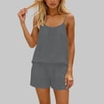 thumbnail image 6 of Gamivast Two Piece Outfits for Women Summer Crinkled Cami Top & Shorts Set Spaghetti Strap Lounge Sets Casual Beach Vacation Wear Loose Fit, 6 of 8
