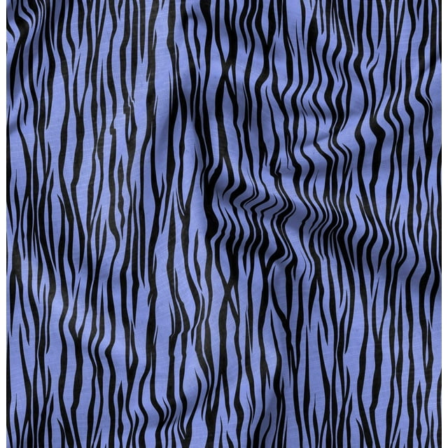 Soimoi Blue Poly Georgette Fabric Wild Animal Skin Print Sewing Fabric BTY 52 Inch Wide