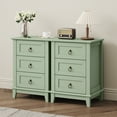thumbnail image 2 of May in Color Green 3-Drawer Nightstand: Modern Wood Bedside Table with Spacious Drawers, Sturdy Furniture for Bedroom, Living Room, or Office, 2 of 9