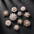 thumbnail image 3 of 2 piezas de ramillete de boda para mujer, broche de hoja de flor elegante con perlas de cristal para mujer, novia, 3 of 5