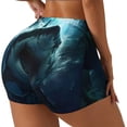 thumbnail image 2 of Kdxio Undersea Shark Print Workout Shorts for Women Seamless Soft Smooth Gym Yoga Scrunch Active Shorts, 2 of 5