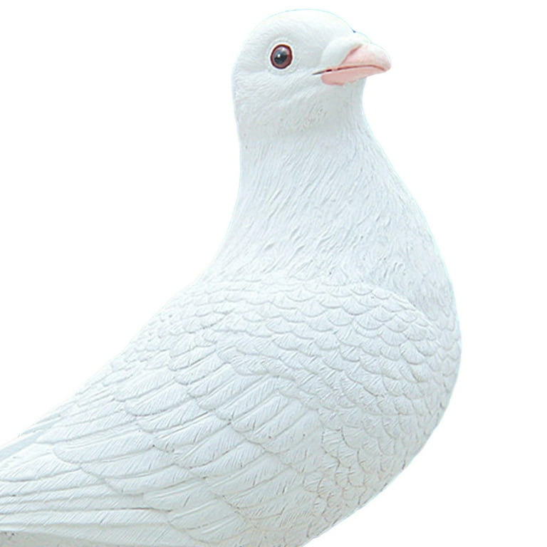 kesoto White Pigeon Figurine, Resin Sculpture, Decorative