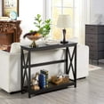 thumbnail image 6 of Console Table for Entryway, 2 Tier Entryway Table Bookshelf Accent Table w/Storage Shelf Living Room Entry Hall Foyer Table Furniture, Black,X-Design, 6 of 8