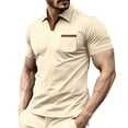 thumbnail image 2 of IhhxPro Men's Short Sleeve Collared Shirt with Pocket Stretchable Summer Casual Top Lightweight Cotton Fit Solid Work Button Down S-3XL, 2 of 6