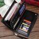 thumbnail image 4 of Qarigey Cartera larga para hombre, tarjetero de lujo de estilo Simple, monedero de Color sólido con cremallera, monedas, bolsa para llaves de Carteras Color café, 4 of 6